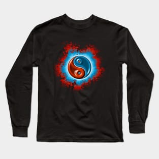 yin yang fire design Long Sleeve T-Shirt